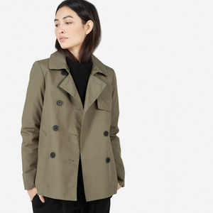 EVERLANE SWING TRENCH, OLIVE, SIZE SMALL